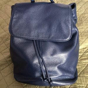 Boyatu Blue leather drawstring backpack